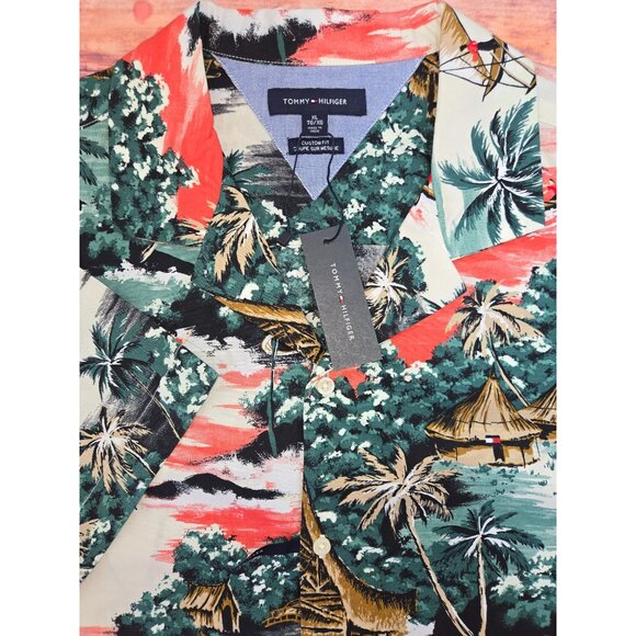 Tommy Hilfiger Mens Hawaiian Shirt XL Custom Fit NEW NWT - Picture 4 of 7
